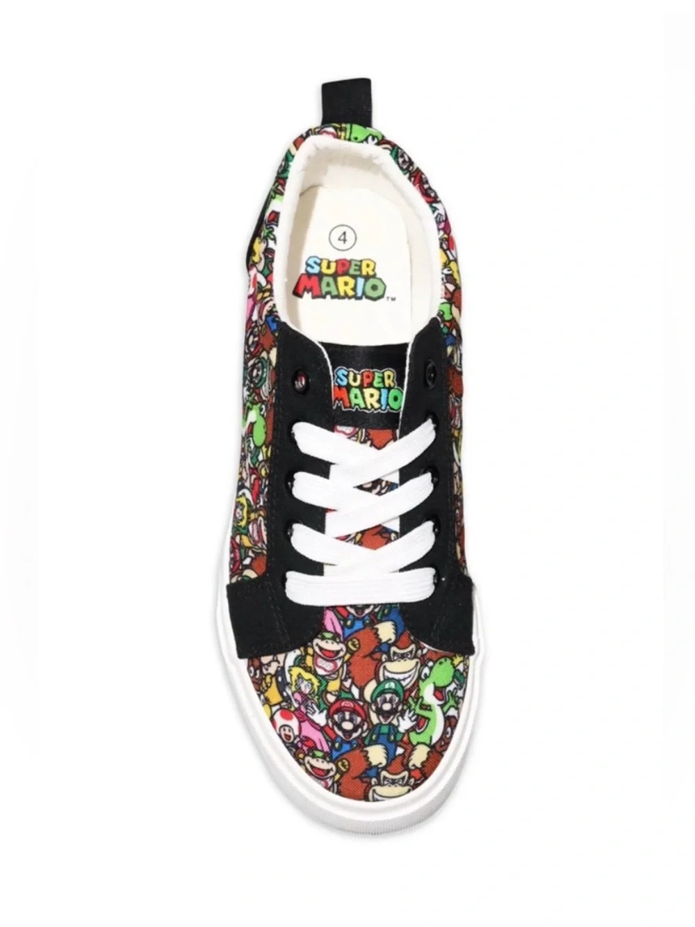 Super Mario X Vans Kids Colorful Cartoon-Print Low-Top Sneakers with White Sole